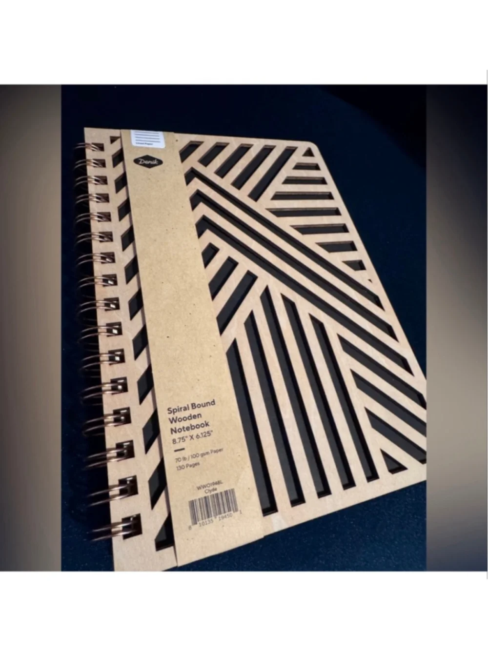 Danik Beige Black Wooden Notebook One Size